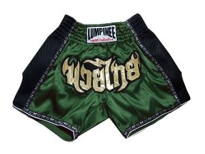 Lumpinee Women Retro Muay Thai Shorts : LUMRTO-003-DarkGreen