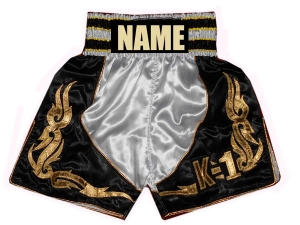 Customized White Boxing Trunks : KNBSH-013