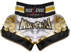 Boxsense Muay Thai Shorts : BXS-099-White-Black