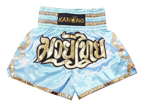 Kanong Muay Thai Kick Boxing Shorts : KNS-121-LightBlue