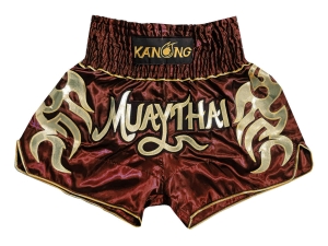 Kanong Muay Thai Kick Boxing Shorts : KNS-134-Maroon