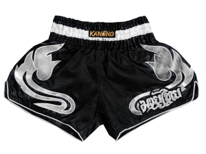 Kanong Retro Muay Thai Shorts : KNSRTO-209-Black