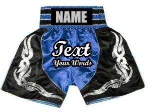 Custom Boxing Shorts : KNBSH-024-Blue-Black