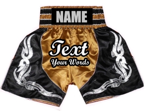 Custom Boxing Shorts : KNBSH-024-Gold-Black