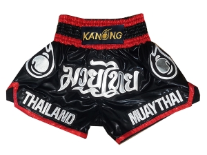 Kanong Kids Muay Thai Kick Boxing Shorts : KNS-118-Black