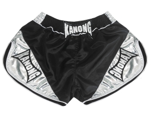 Kanong Women Boxing Trunks : KNSRTO-201-Black-Silver