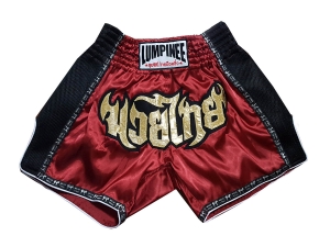 Lumpinee Kids Muay Thai Fight Shorts : LUMRTO-003-Maroon-K