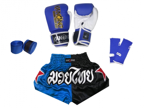 Kids Muay Thai Bundle set Boxing Kits : Blue