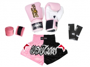 Complete Muay Thai Boxing Kit for Kids : Light Pink