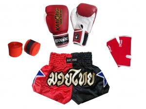 Kids Muay Thai Bundle set Boxing Kits : Red