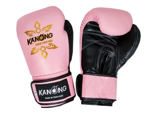 Kanong Real Leather Pink Boxing Gloves : Pink/Black