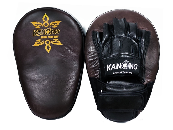 Kanong Real Leather Long Training Punch Pads : Brown/Black
