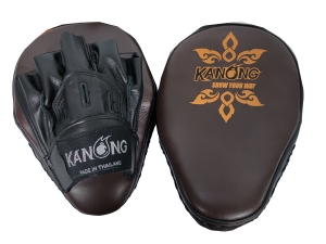 Kanong Real Leather Training Punch Pads : Brown/Black