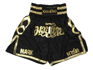 Design Boxing Shorts with Name : KNBXCUST-2001-Black