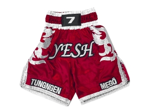 Design Boxing Shorts with Name : KNBXCUST-2033-Red