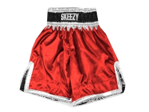 Design Boxing Shorts with Name : KNBXCUST-2034-Red