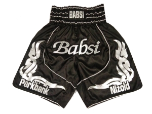 Design Boxing Shorts with Name : KNBXCUST-2035-Black