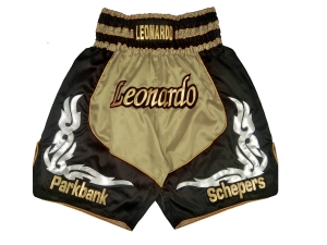 Design Boxing Shorts with Name : KNBXCUST-2035-Gold-Black