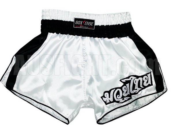 Boxsense Retro Muay Thai Shorts : BXSRTO-002-White