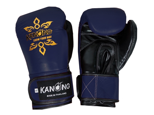 Kanong Real Leather Boxing Gloves : Navy/Black