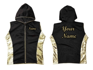 Kanong Custom Boxing Hoodies / Walk in Hoodies : Black/Gold