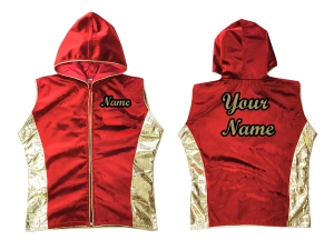 Kanong Custom Boxing Hoodies / Walk in Hoodies : Red/Gold