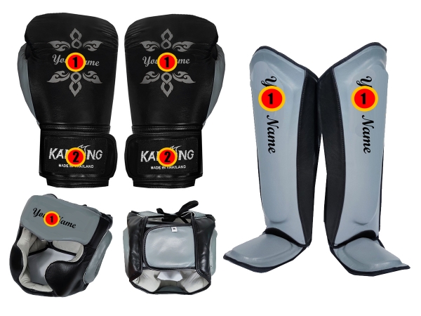Personalize Custom Muay Thai Gloves + Shin Pads + Head Guard
