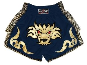 Boxsense Retro Muay Thai Shorts : BXSRTO-026-Navy