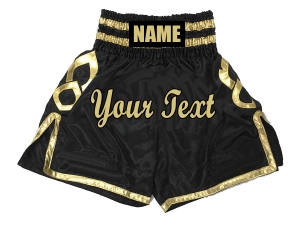 Custom Boxing Pants : KNBSH-025-Black