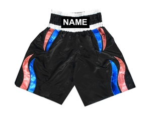 Custom Boxing Trunks with Name : KNBSH-028-Black