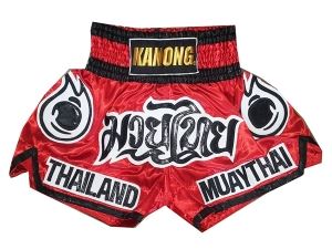 Kanong Muay Thai Kick Boxing Shorts : KNS-118-Red
