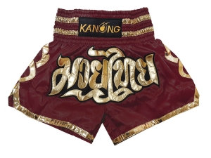 Kanong Muay Thai Kick Boxing Shorts : KNS-121-Maroon