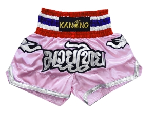 Kanong Muay Thai Kick Boxing Shorts : KNS-125-LightPink