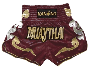 Kanong Muay Thai Kick Boxing Shorts : KNS-126-Maroon