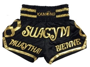 Customize Black Muay Thai Boxing Shorts : KNSCUST-1001