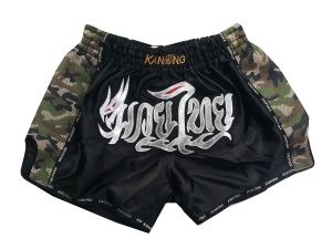 Kanong Retro Muay Thai Kick Boxing Shorts : KNSRTO-231-Black