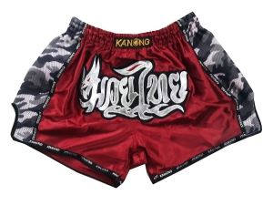 Kanong Retro Muay Thai Kick Boxing Shorts : KNSRTO-231-Maroon