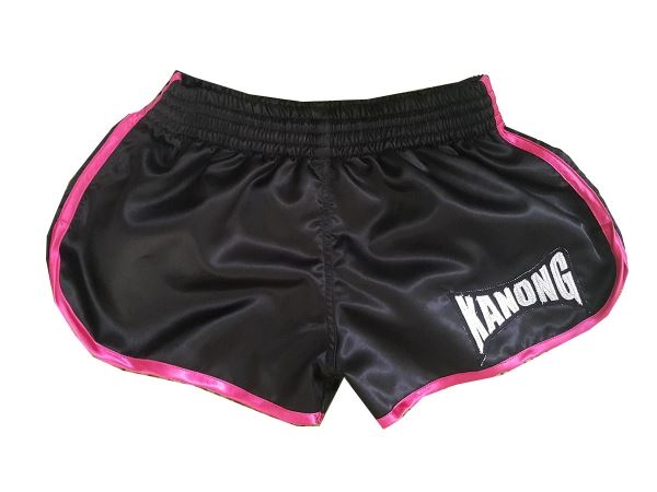Kanong Kids Muay Thai Boxing Shorts : KNSWO-402-Black